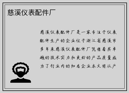 慈溪仪表配件厂